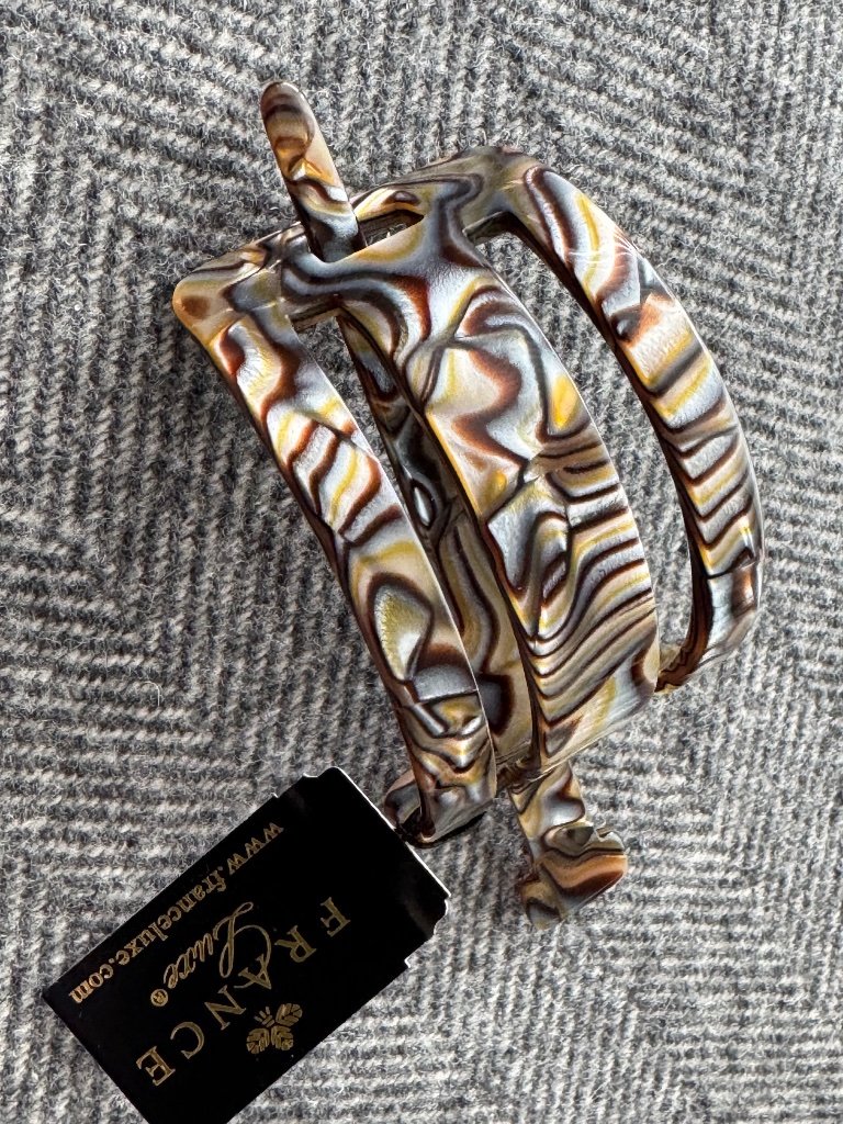 Nwt, France Luxe, Cut Out Slide Hair Accessory In Onyx Pattern — image 5 of 8